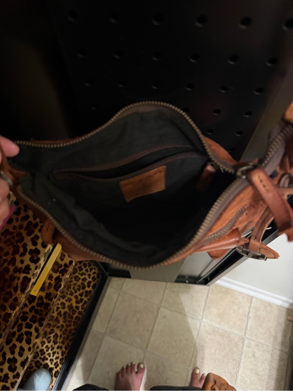 HARBOUR 2nd Brown Leather Crossbody Bag with Anchor Charm - Picture 4 of 6